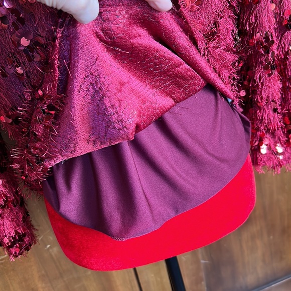 Burgundy Eyelash Sequin Sweater L - Picture 6 of 8